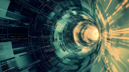 Futuristic Design Highlighting Dynamic Data Flow