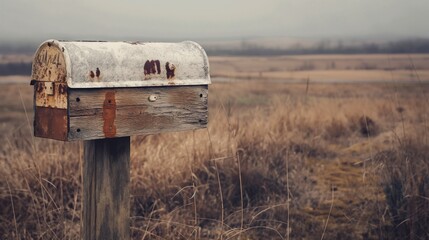 Charming rural scene with a vintage mailbox