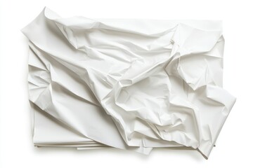 Obraz premium A crumpled sheet of white paper, showcasing texture and folds.