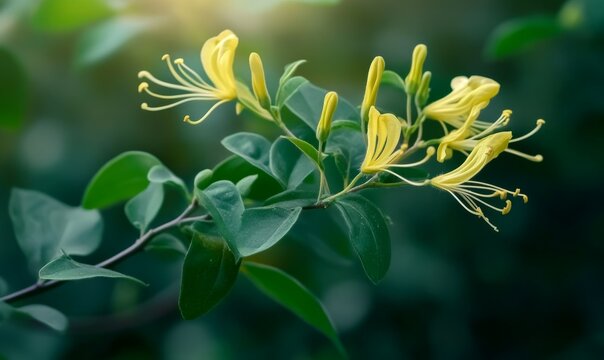 Green leaves background, evergreen shrub from the honeysuckle family, lonicera nitida