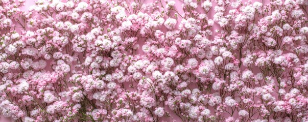 Obraz premium Beautiful pink gypsophila flowers on soft pink background
