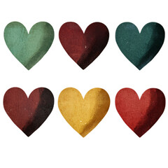 Colorful Wooden Heart Shapes Collection for Craft and Design Projects