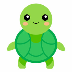 Cute Turtle animal  vector icon on white background.