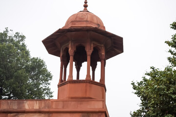 Amazing architecture view at Taj Mahal which is among seven world wonders. Famous Indian Islamic heritage at cloudy day, Taj Mahal located at bank of Yamuna river