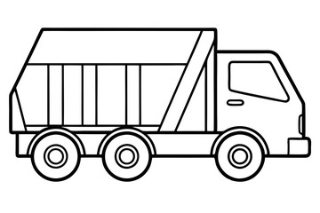 Minimalist Garbage Truck Vector Art