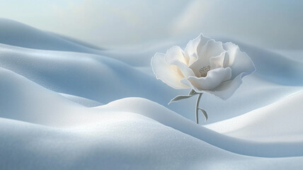 Fototapeta premium 雪の中で生命力を示す凍えるバラの花