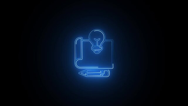 Glowing neon Design Concept icon isolated on black background. HD Video motion graphic animation