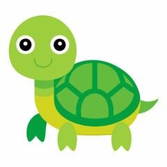 Cute Turtle animal icon on white background.