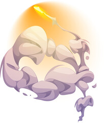 Cartoon Spaceship Trail