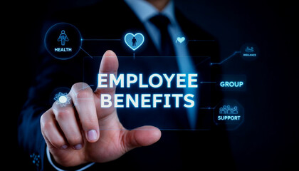 Obraz premium Employee Benefits - Modern HR Technology Interface