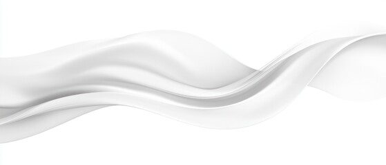 Obraz premium A smooth, flowing wave of white fabric creating a sense of elegance and tranquility.