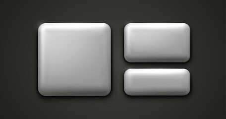 White frame label, event bar button, grey signboard. Vector illustration