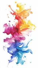 Obraz premium A Vibrant Watercolor Explosion of Colors; A Stunning Abstract Painting