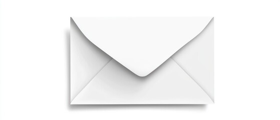 A simple white envelope with a pointed flap, commonly used for mailing letters.