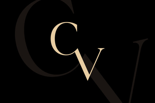CV or VC letter logo icon design. Classic style luxury initials monogram.