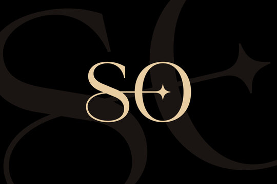 SO or OS letter logo icon design. Classic style luxury initials monogram.