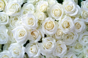 Natural floral background with bouquet of white roses. Professional photo