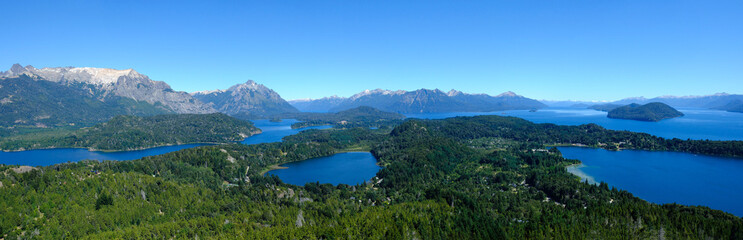 Cerro Campanario lakes panorama, Circuito Chico, Bariloche, Argentina