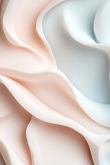 Soft pastel tones form an abstract ripple effect expressing tranquility, with glowing vein patterns extending outward, set against a neutral gradient background perfect for text