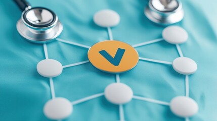 Medical Network Concept with Stethoscope and Connection Nodes