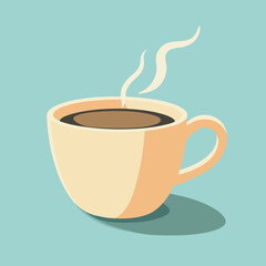 Simple flat vector illustration of a coffee cup