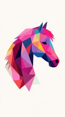 Obraz premium Colorful geometric horse artwork