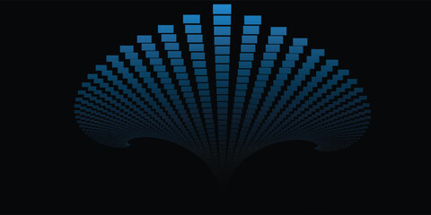 Modern abstract background. Halftone dots in circle form. Round logo, design element or icon. Vector dotted frame. A black figure on a white background and an equally white figure on the black side.