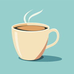 Simple flat vector illustration of a coffee cup