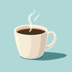 Obraz premium Simple flat vector illustration of a coffee cup