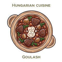 Goulash is a hearty Hungarian stew made with beef, onions, paprika, and various spices, often served with noodles or dumplings.