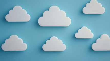 Fototapeta premium Soft White Clouds on Bright Blue Background for Creative Projects