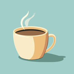 Obraz premium Simple flat vector illustration of a coffee cup