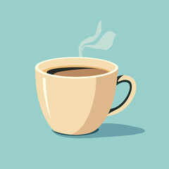 Simple flat vector illustration of a coffee cup