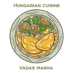 Vadas Marha is a traditional Hungarian dish featuring tender beef marinated in spices, then breaded and deep-fried to a crispy perfection.