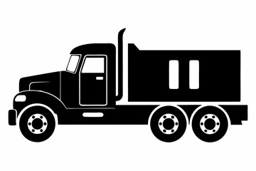Modern Semi-Truck Line Art Illustration