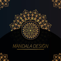 Luxury  mandala design background in gold color.