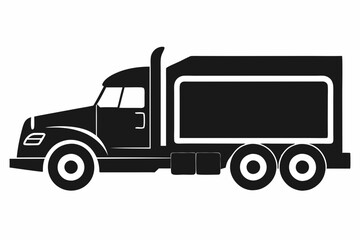 Modern Semi-Truck Line Art Illustration