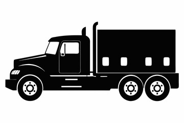 Modern Semi-Truck Line Art Illustration