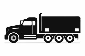 Modern Semi-Truck Line Art Illustration