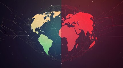 Fototapeta premium logistics network flat design front view global trade animation Split-complementary color scheme.