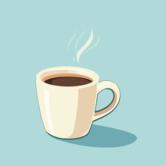 Simple flat vector illustration of a coffee cup