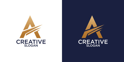 logo collection, Abstract letter A logo design. icons for business of luxury, elegant, simple.