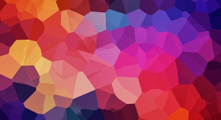 Vibrant Geometric Mosaic: An abstract image showcasing a kaleidoscope of rich, jewel-toned colors arranged in a striking geometric mosaic pattern. Perfect for backgrounds, presentations.