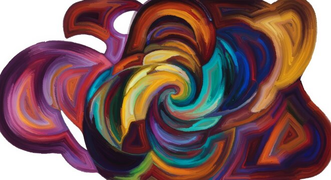 Abstract Expression: A dynamic interplay of vibrant colors swirling together in a mesmerizing dance of artistic expression. This modern piece exudes energy and emotion.