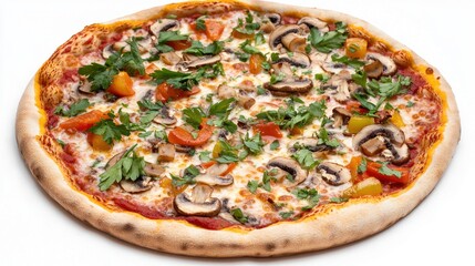 Delicious Mushroom and Tomato Pizza