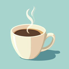 Simple flat vector illustration of a coffee cup