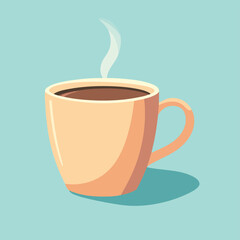 Simple flat vector illustration of a coffee cup