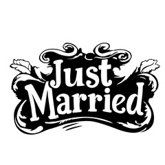 Just married lettering vector 