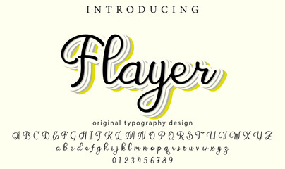 Flayer Font Stylish brush painted an uppercase vector letters, alphabet, typeface