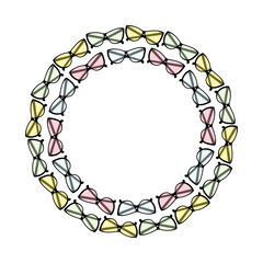 Eyeglasses with colorful clear lenses Circular Frame World Ophthalmologist Day Copy space Template